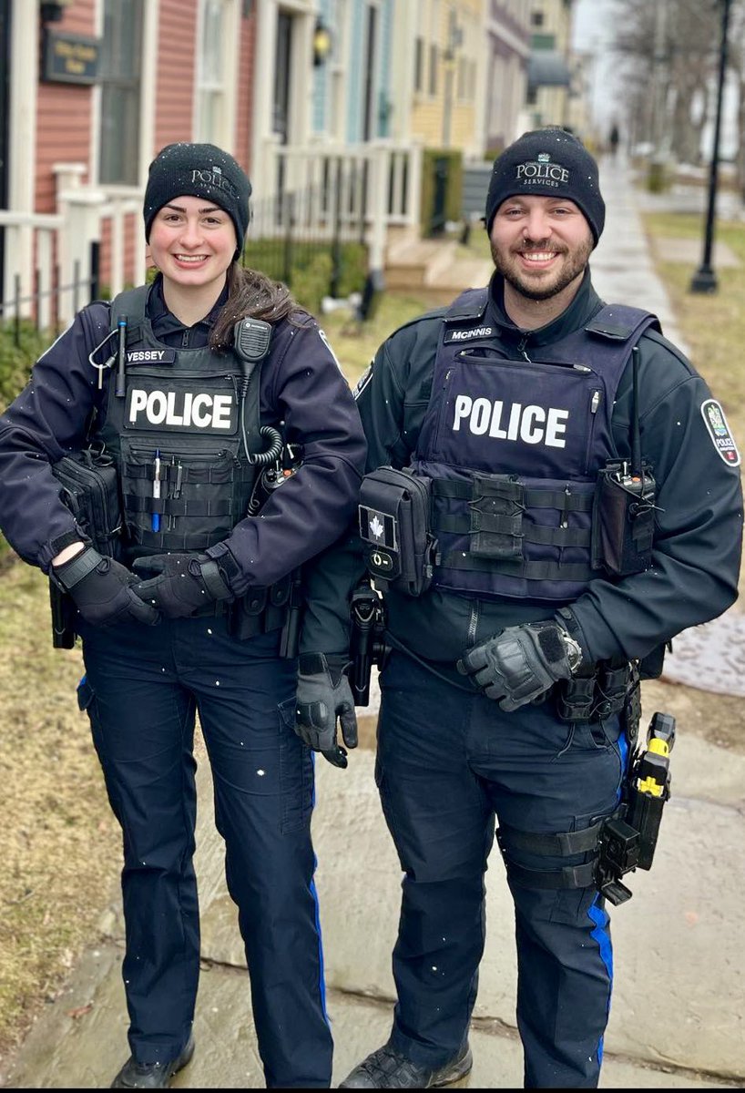 Welcoming Cst. Vessey &amp; Cst. McInnis recent grads of the Atlantic Police Academy, as they begin their foot patrol in our Downtown. These dedicated officers will be a friendly, reassuring presence, committed to building positive connections &amp; supporting safety &amp; well-being of all