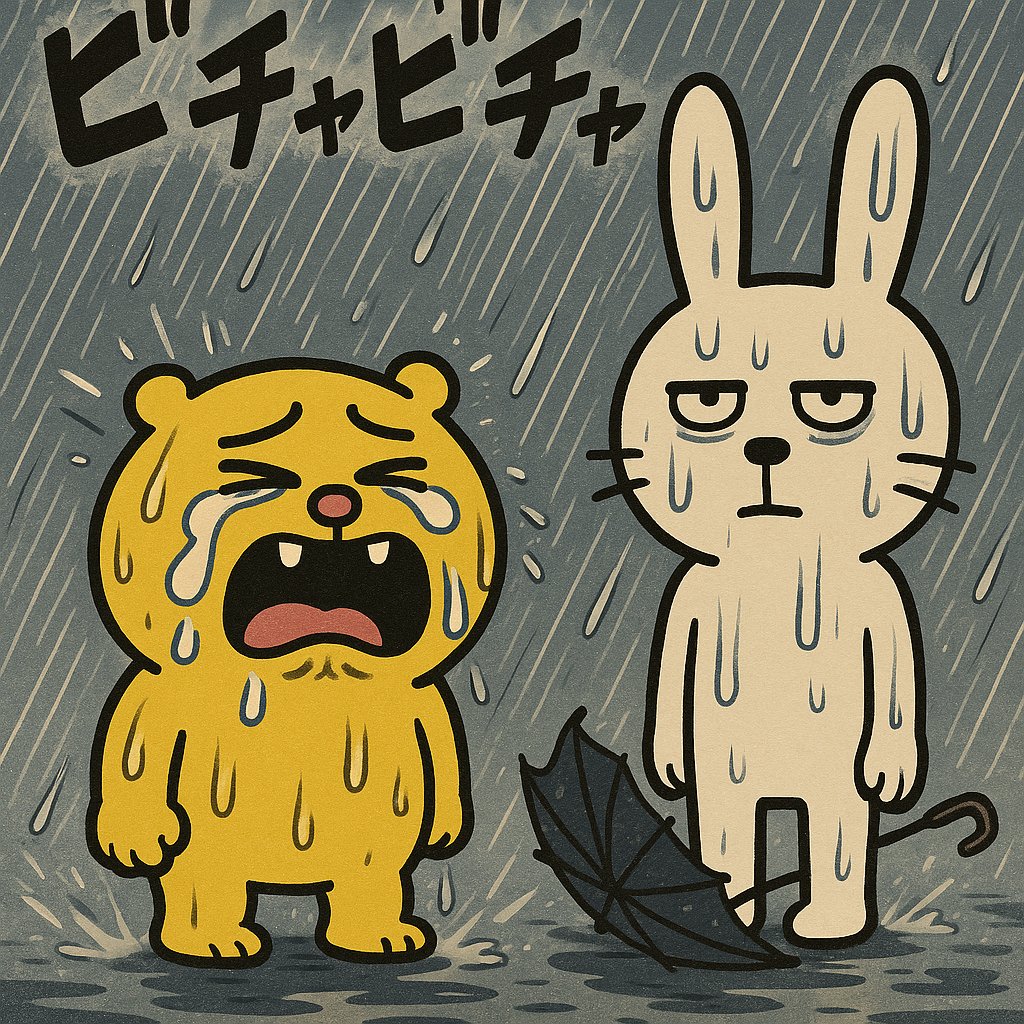 itumo_doori's tweet photo. 土砂降り
ゲリラ豪雨
からの～
びしょ濡れ

#土砂降り
#ゲリラ豪雨 
#イラスト 
#漫画が読めるハッシュタグ 
#いつもどおり https://t.co/yMLPEmG2HU