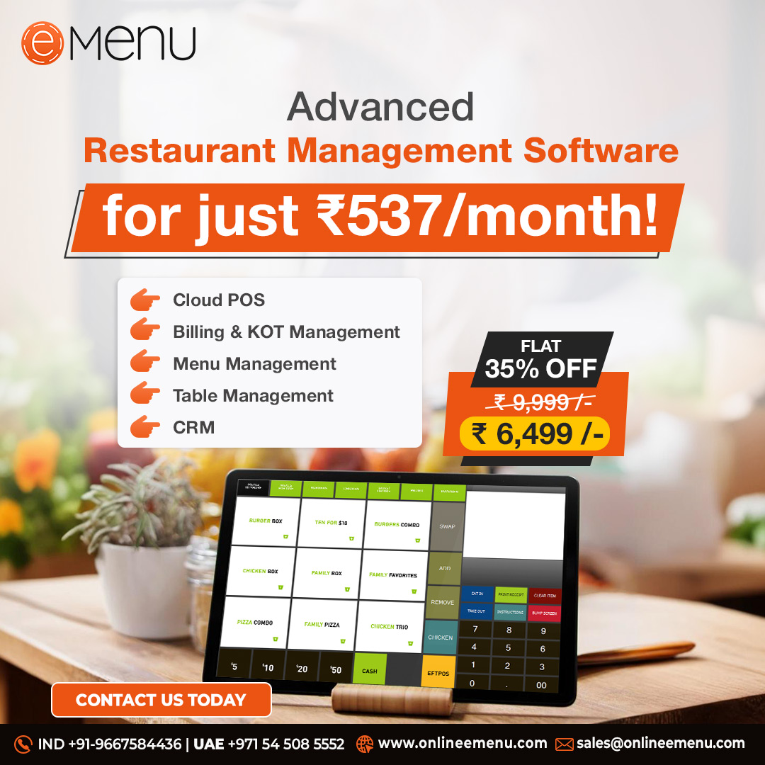 Emenuonline's tweet photo. 💥 Streamline Your Restaurant for Just ₹537/Month!
Simplify operations with our Advanced Management Software.

✅ Cloud POS
✅ Billing &amp; KOT Management
✅ Menu &amp; Table Management
✅ CRM Tools

🌐 https://t.co/7ovCKrCJes
📧 Email: sales@onlineemenu.com

#RestaurantPOS #eMenu https://t.co/YvJ3BVZWOj