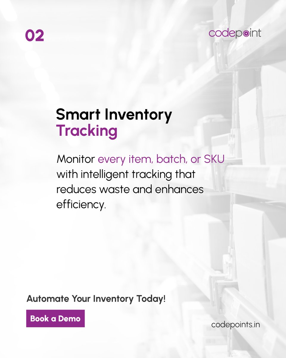 Codepoint_Sfw's tweet image. Tired of warehouse chaos? Meet control, clarity, and cost-efficiency.
#CODEPOINT presents a unified platform to automate, simplify, and scale your warehouse and procurement operations—designed for businesses that are ready to move smarter.
codepoints.in
  +91 9207955522
