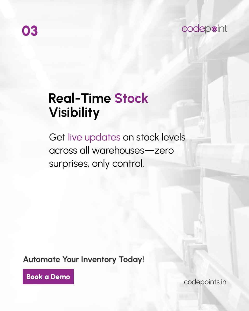 Codepoint_Sfw's tweet image. Tired of warehouse chaos? Meet control, clarity, and cost-efficiency.
#CODEPOINT presents a unified platform to automate, simplify, and scale your warehouse and procurement operations—designed for businesses that are ready to move smarter.
codepoints.in
  +91 9207955522