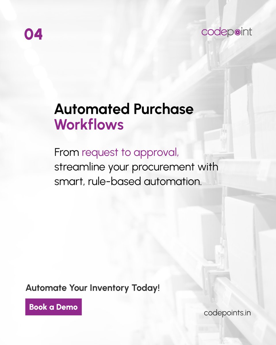 Codepoint_Sfw's tweet image. Tired of warehouse chaos? Meet control, clarity, and cost-efficiency.
#CODEPOINT presents a unified platform to automate, simplify, and scale your warehouse and procurement operations—designed for businesses that are ready to move smarter.
codepoints.in
  +91 9207955522