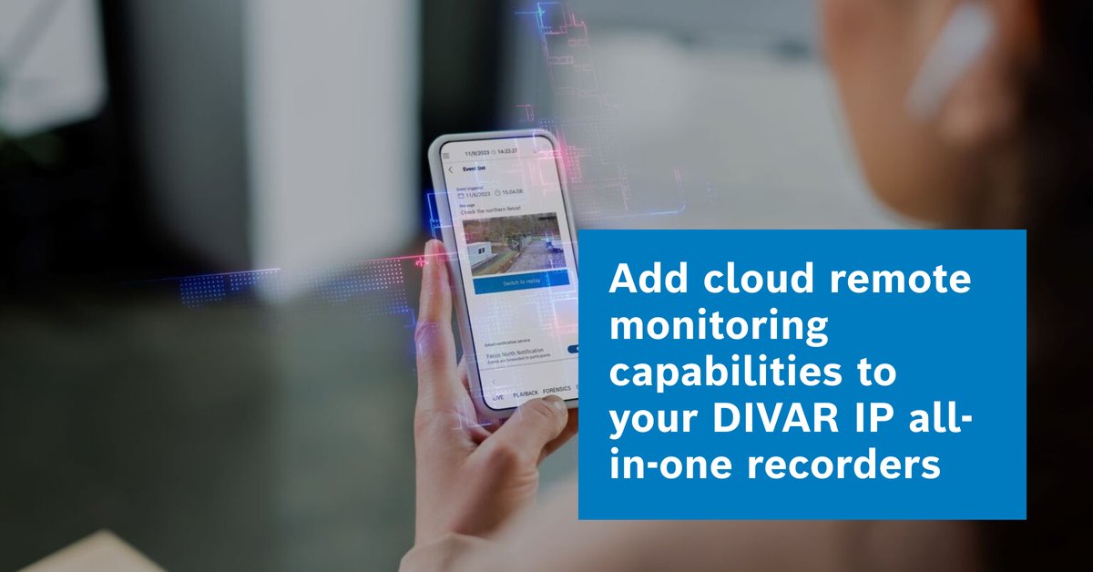 VideoView+ for DIVAR IP offers real-time remote access to high-resolution video footage from cameras connected to DIVAR IP all-in-one 4000, 5000, 6000, or 7000. bit.ly/4ieIZNN #powertopredict #safetyandsecurity #videoanalytics