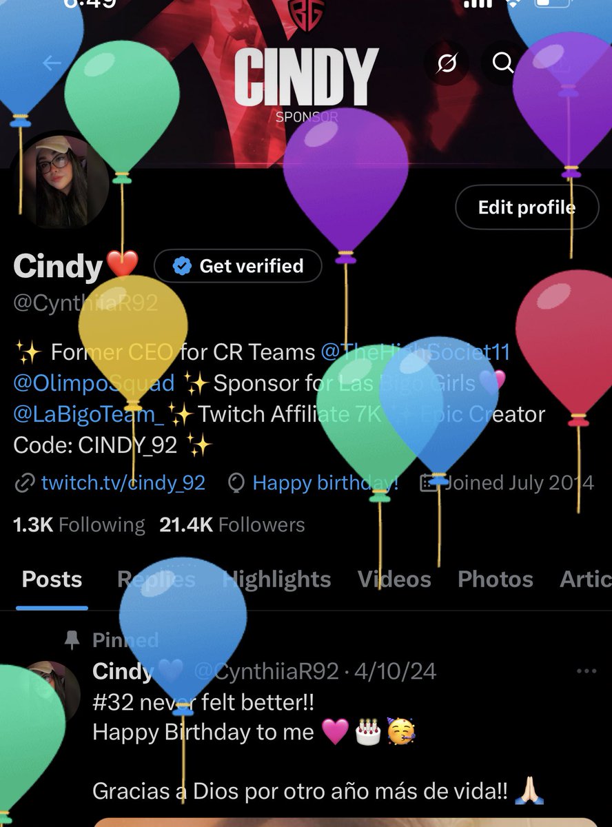 CynthiiaR92's tweet photo. Tengo globitoos 🎈🎂 🎉 
Gracias a Dios por mis 33 años de vida!! 🙏🏻 https://t.co/JYtjwit8Ck