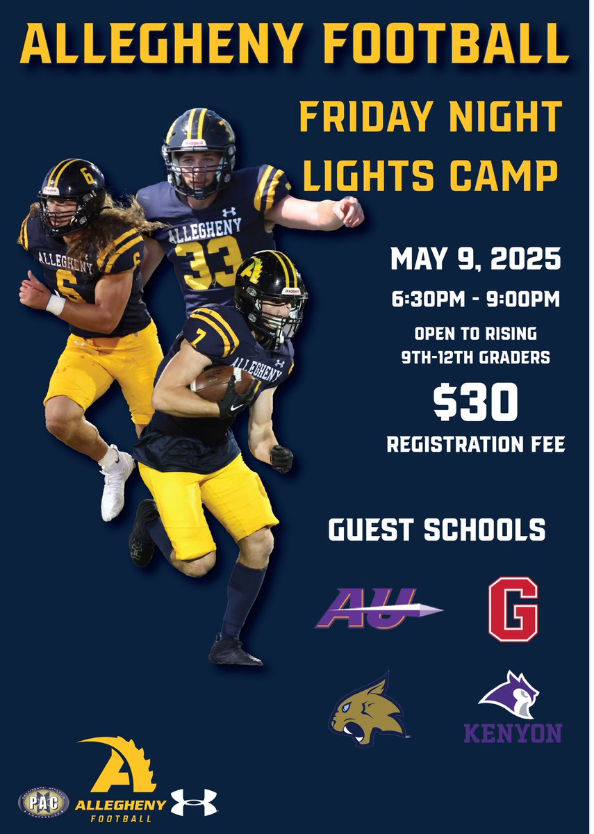 Join us May 9th for our annual Friday Night Lights Camp! Other programs are starting to confirm their attendance with more to come!

Register below: ⬇️ 

register.ryzer.com/camp.cfm?id=29…

#GoGators 🐊