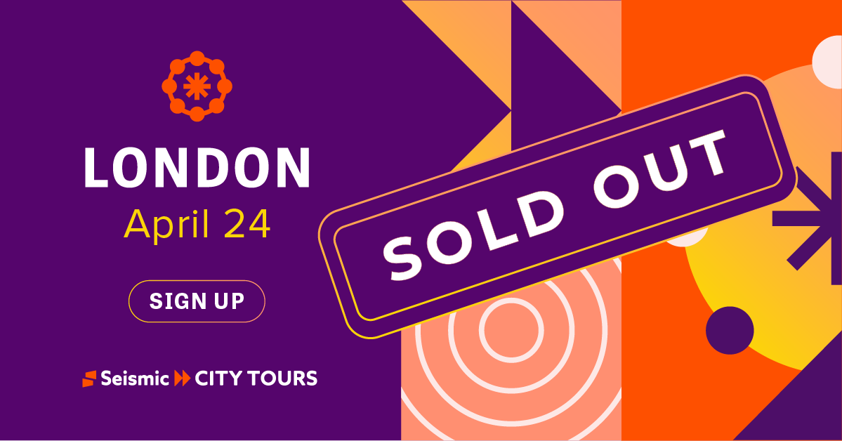 MOGraebner's tweet photo. #SeismicCityTours London is *officially* SOLD OUT! 🎟️

Miss your chance to join us? Stay up to date with all things Seismic EMEA, here ➡️ https://t.co/Cm3k6XQPNa https://t.co/PR3AUxzHpC