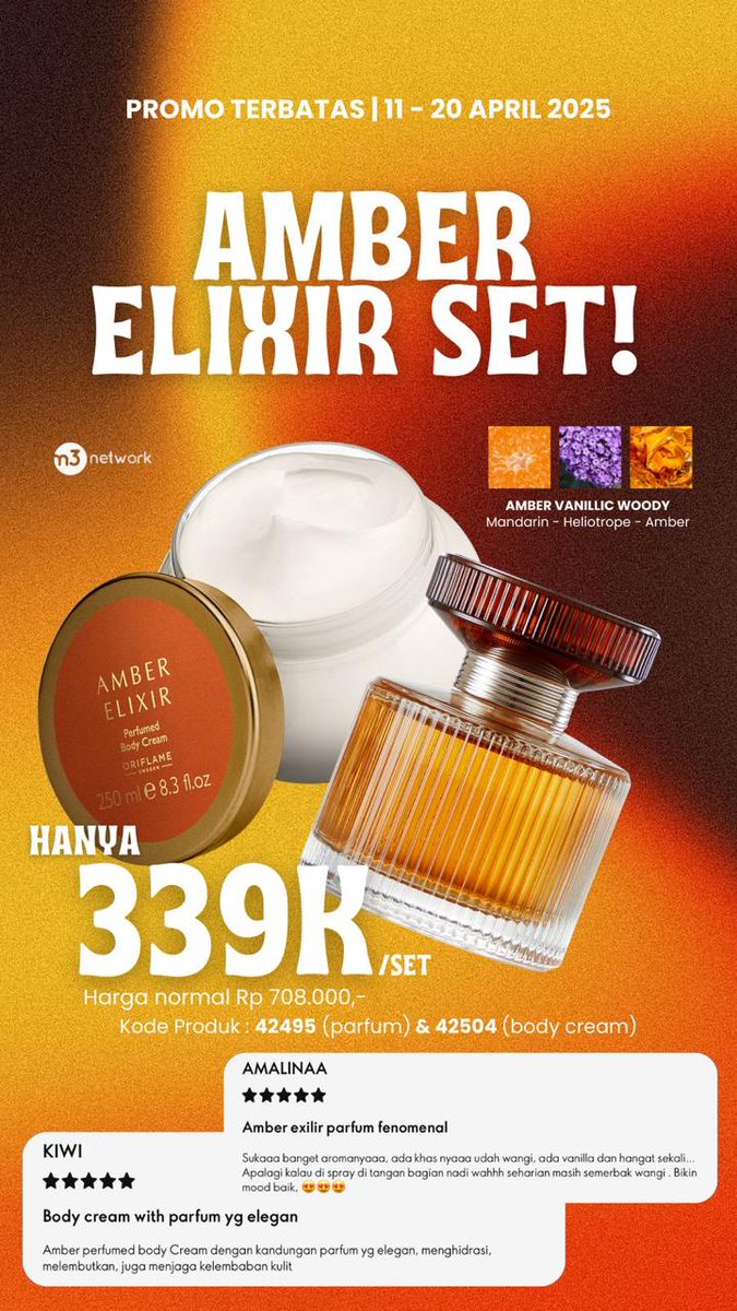 stevenanthoni18's tweet photo. SET Buat AMBER BESOKKKK, yuk di order guys 🙂🙏 

Utk info pemesanan ☎️ 085217002821 (Steven)

#PO

_ ORIFLAME _ https://t.co/M4TVFyn9Zj