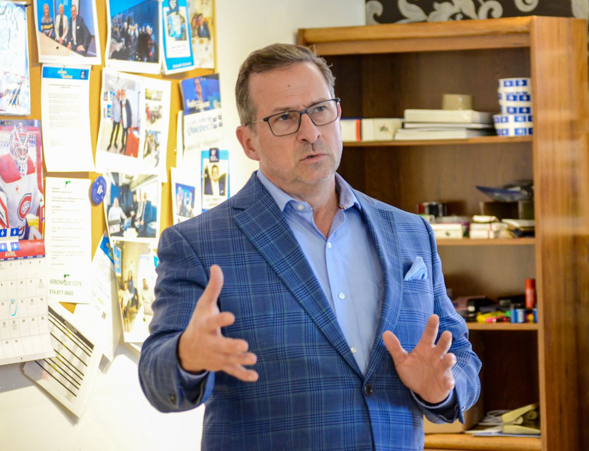 MathieuTye's tweet image. Yves-François Blanchet, chef du Bloc Québécois et candidat dans la circonscription de Beloeil-Chambly était de passage, hier à son local électoral.