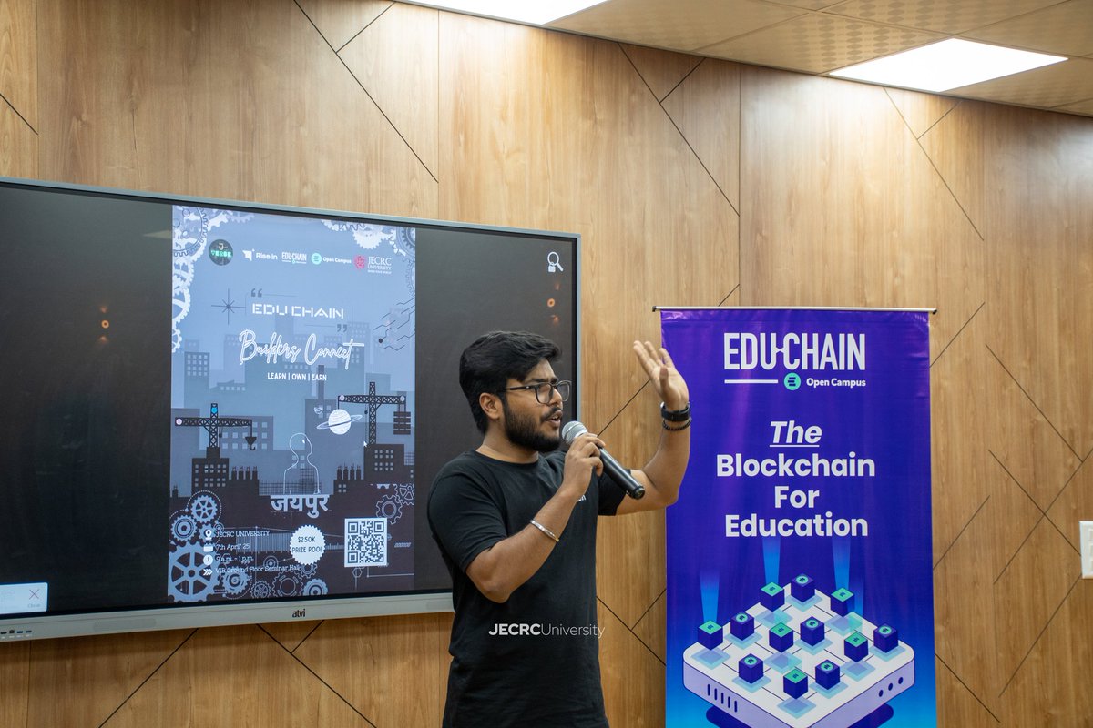 Juverse0's tweet photo. With our guests @SahityaRoy07 & @thebhupii , we explored the basics of #Web3:
๐ฆWhat is MetaMask?
๐คWhy decentralisation?
How #Web3 is changing education.
They made even the most complex ideas feel within reach!
#JUVerse #BlockchainInLearning https://t.co/rNgPKt64SJ