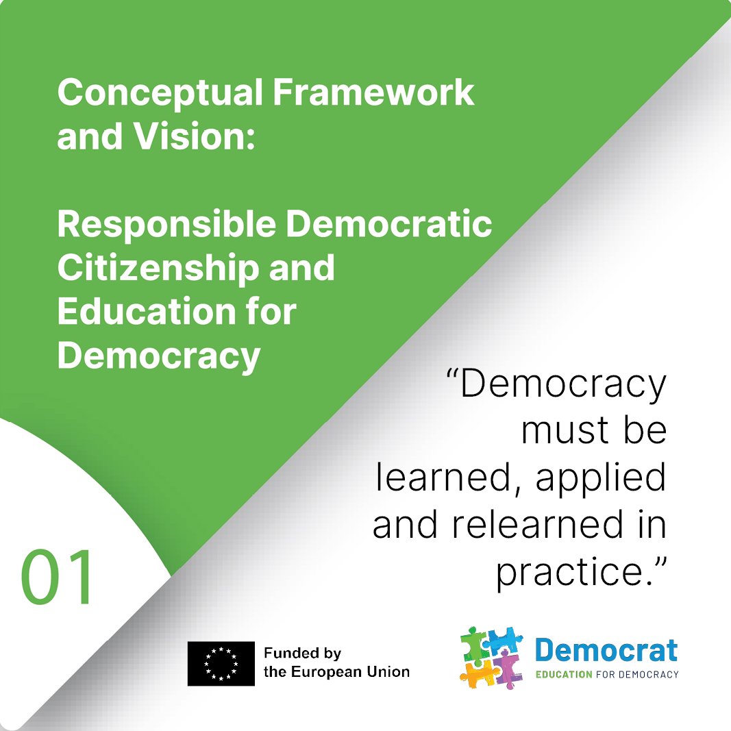 What if education could restore democratic trust?

The DEMOCRAT framework links civic learning, digital tools &amp; critical thinking.

📘 Dive in: democrat-horizon.eu/deliverables/

#Education4Democracy #DEMOCRAT