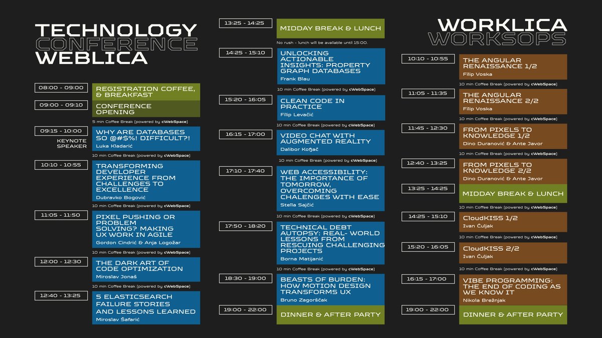 Full schedule for #weblica2025 ✌️ 
#webdevelopment #techconference