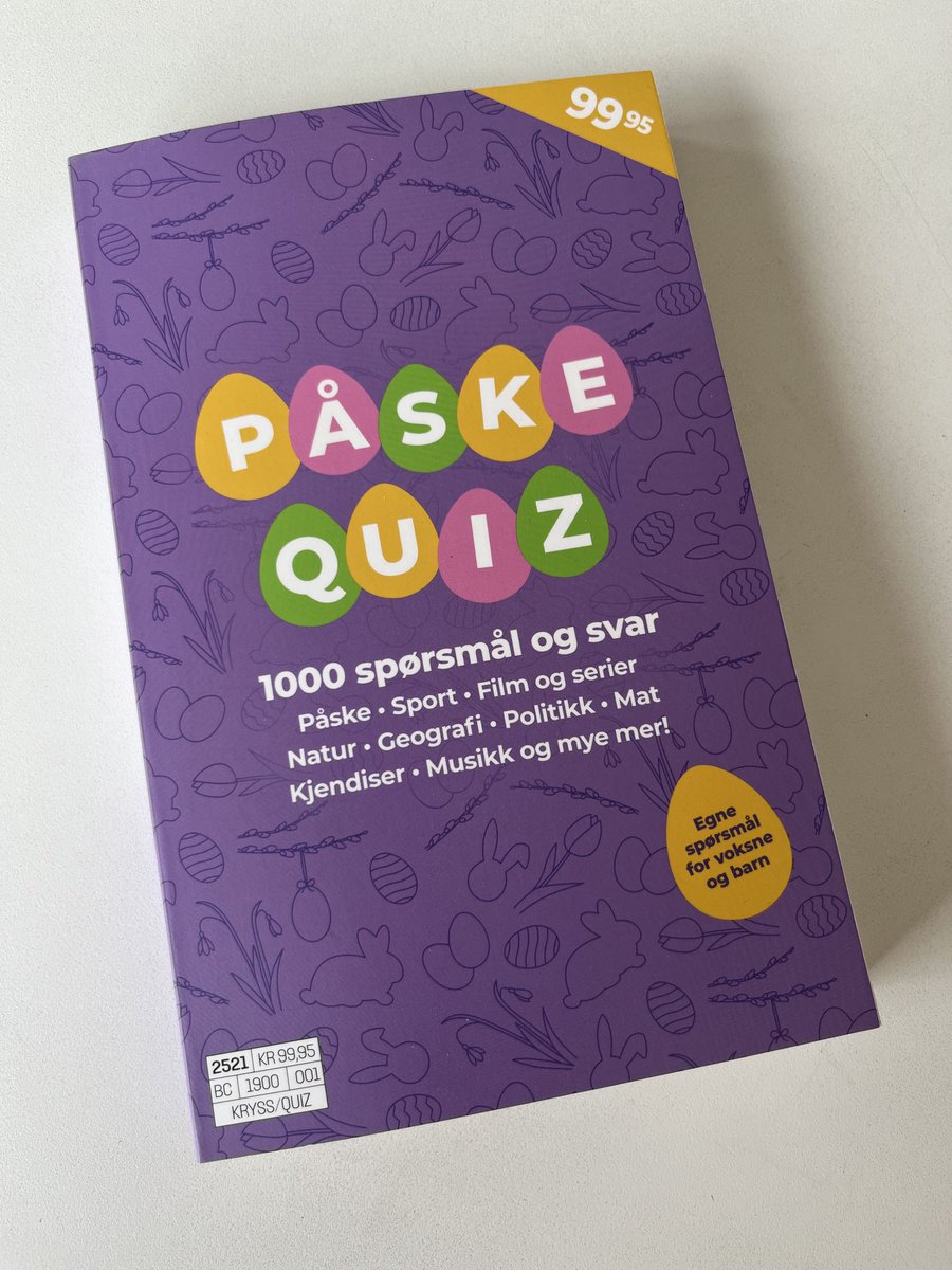 Vil bare anbefale dette praktverket til alle som vil ha noe å bryne hjernen på i påskeferien. Boka er blant annet å finne på Narvesen og i Coop-butikkene. God påske, alle sammen! 🐣☀️😎