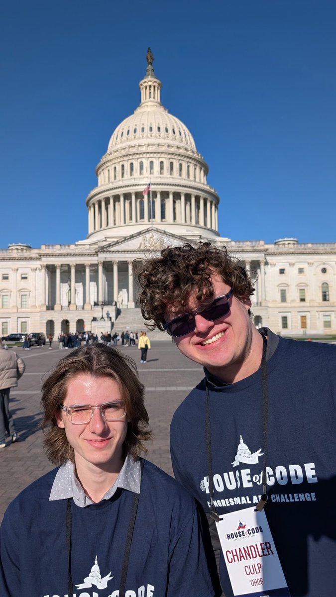 MCCTC's tweet photo. 🚀 MCCTC’s Chandler Culp & Caden Vernon took their award-winning app, Bill Buddy, to the Capitol for #HouseOfCode!
They met with @RepMichaelRulli then showcased their AI-powered app—making legislative bills easier to understand—in the halls of Congress! 🏛️
@MaraBanfield https://t.co/1zbAahE2RL