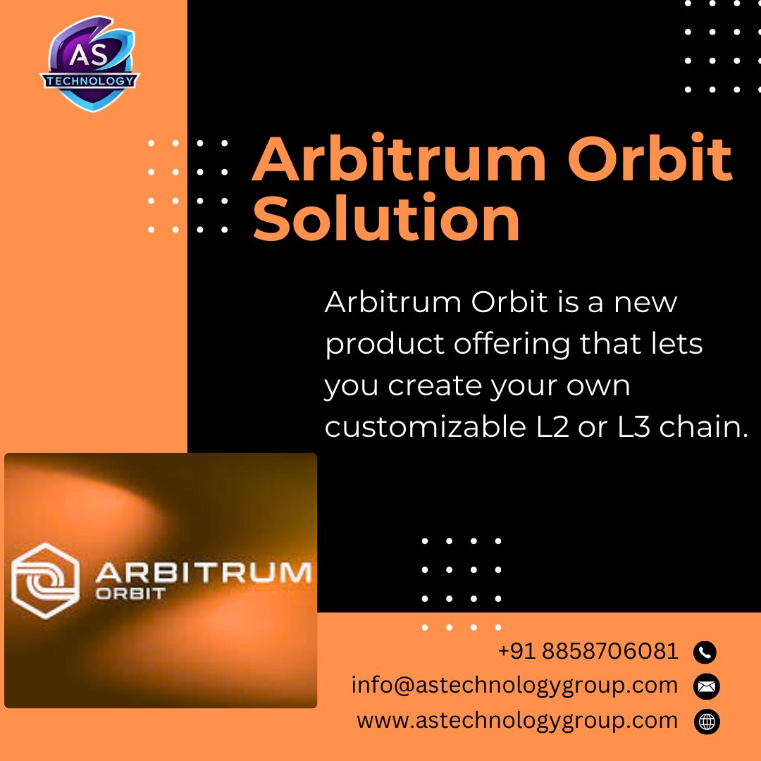 ASTechnology18's tweet photo. Arbitrum Orbit's technology stack is an essential piece in blockchain scaling.
.
.
.
.
#arbitrum #arbitrumtoken #blockchain #astg #as_technology https://t.co/dD8Pnul0mg