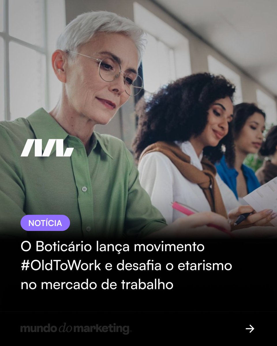 mundodmarketing's tweet photo. #OldToWork: o Boticário provoca o mercado a valorizar a experiência e combater o etarismo na empregabilidade.
Saiba mais: https://t.co/lWCfRj9CXO
#Oboticario #etarismo #oldtowork #mundodomarketing https://t.co/BhjUMyEhk3