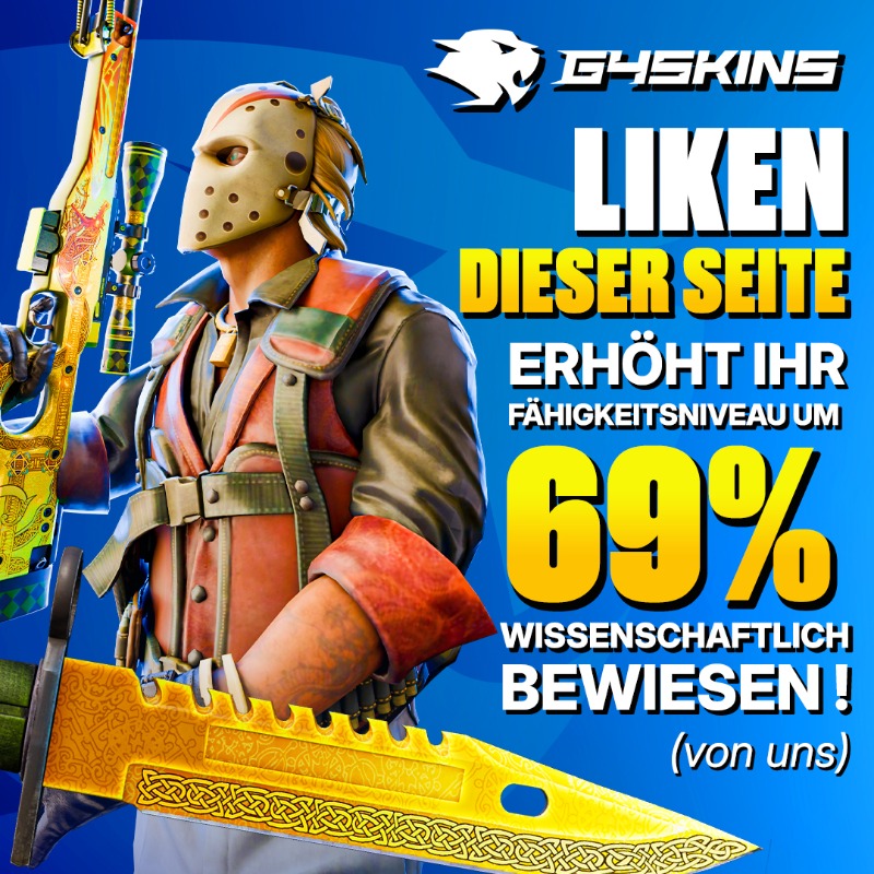 g4skinsdotcom's tweet photo. 🚀Ihre Genauigkeit und Reflexe lassen nach? Die Lösung ist einfach: FOLGE G4Skins auf X und erhalte kostenlos +69% auf deine Fähigkeiten!💎