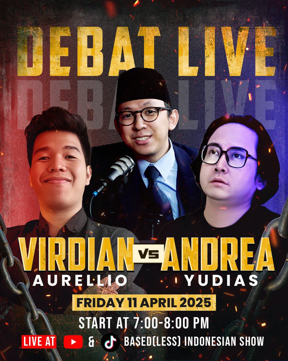 virdianaurellio's tweet photo. UPDATE : Debat Terbuka Melawan Buzzer Istana

Orang yang punya 600k+ followers di TikTok ini hobi banget bilang gerakan publik itu bayaran, FOMO, nyari validasi, apalah, apalah banyak deh

Tujuan gue ladenin cuma satu. Melawan balik hegemoni buzzer dan kekuasaan. Jangan sampe narasi mereka yang malah mendominasi media sosial. Dan malah mengeksploitasi rendahnya tingkat kritis yang masyarakat kebanyakan kita punya

Live di TikTok dan Youtube Based Indo
Jumat 11 April | 19.00 WIB

Gaada kalah menang. Ini soal moral standing.