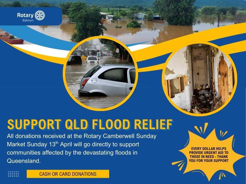 Sunday, 13 Apl 2025, all donations received at the Market will go directly towards Queensland flood relief efforts, helping those affected rebuild their lives &amp; recover from the damage caused by the recent natural disaster. 

We encourage all visitors to contribute what they can.