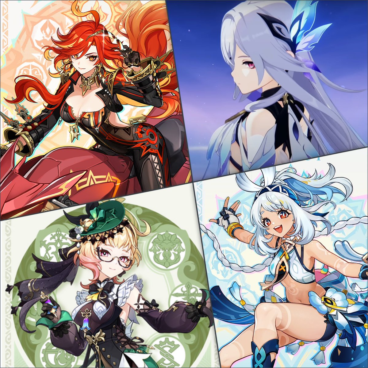046STAR's tweet photo. 5.7 GACHA BANNERS 

Mavuika, Skirk, Emilie &amp; Mualani

Via HomDGCat
#Natlan #GenshinImpact https://t.co/3f0azweJQc