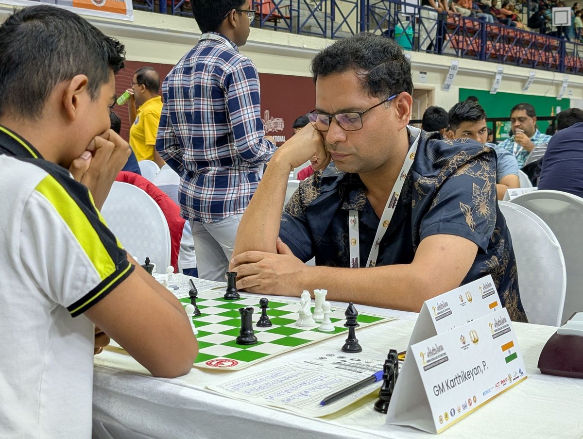 ChessbaseIndia's tweet photo. @chessviji Her better half, GM Sriram Jha is also playing in the tournament.

Sriram and Vijaylakshmi make the strongest chess couple of India.

@SriramJha11 is India's 21st Grandmaster and the first Indian to win an open tournament in Japan.

📷Shahid Ahmed https://t.co/NsT9DqMOsd