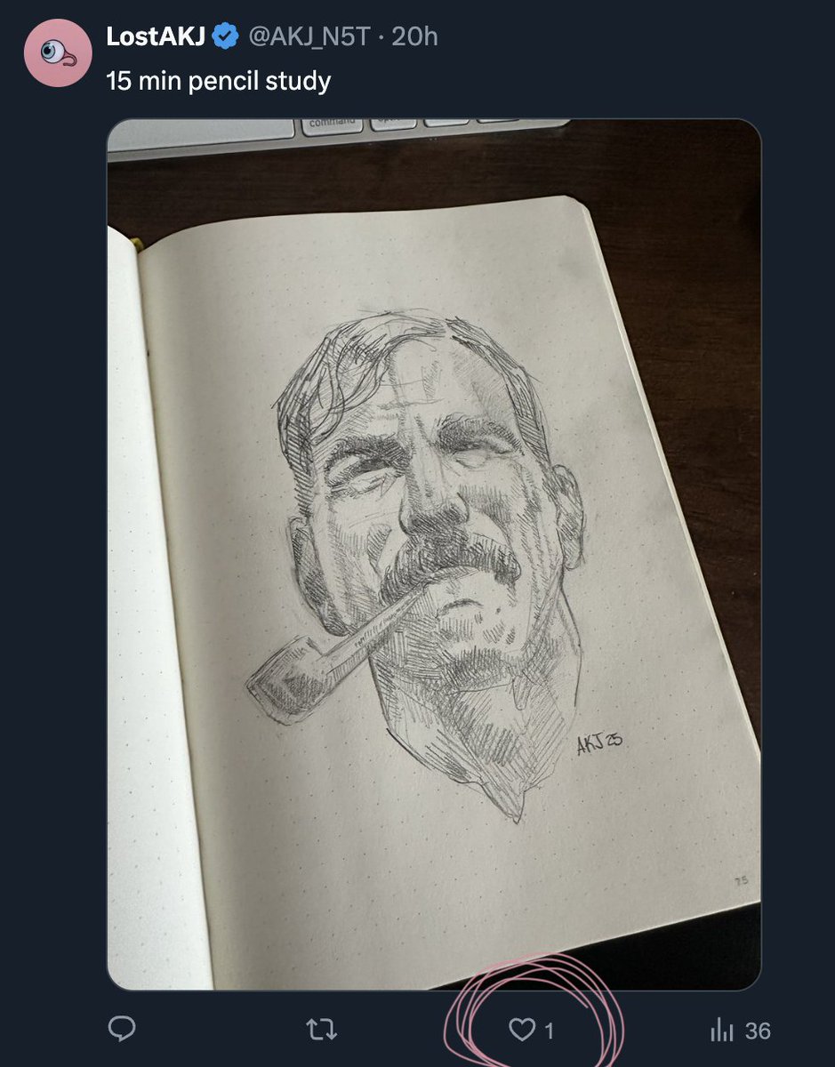 this app is literally hell for creatives

with 750+ followers... a drawing gets 1 like and 36 impressions

but if I call Trump a retard I get 20k views

the algorithm is designed for war, not art