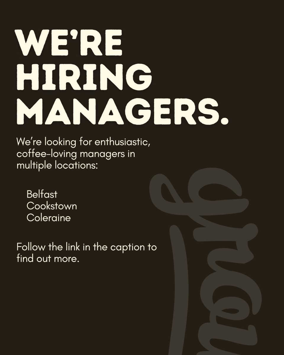Where you managers at?

Good new, guys. We're hiring enthusiastic and coffee-loving managers across the land!! Are you from these locations and think you would be a great cafe manager? Then we want to hear from you!🤎

Follow the link to apply: uk.indeed.com/cmp/Ground-Esp…