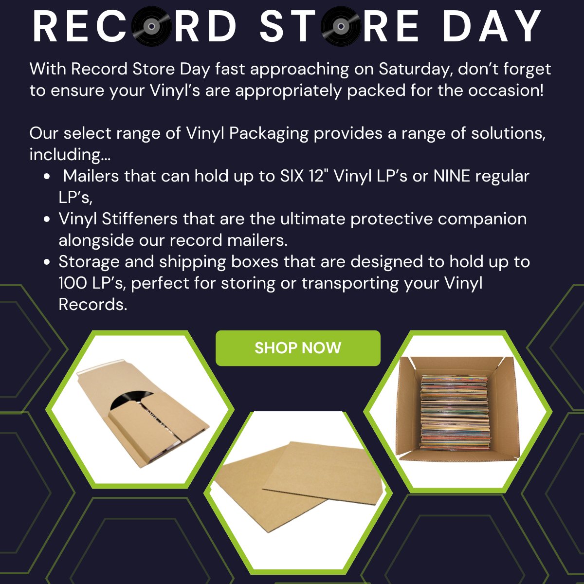 With Record Store Day fast approaching, don't forget to ensure your Vinyl's are appropriately packed for the occasion!

weedondirect.com/vinyl-mailers/

#recordstoreday #vinylrecords #vinylpackaging #recordpackaging #records