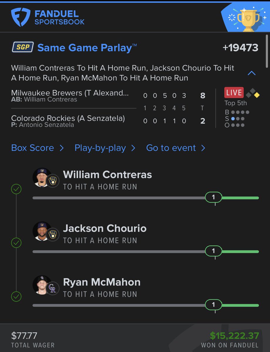 skeelo_green's tweet photo. Two weeks into the MLB Season and I am speechless. I work hard at this. My process is only getting better. 🔮 

I post a HR Target 🎯 LIST ⚾️ every day in my discord. Oh, did I mention My discord is FREE! 💯 🆓 

What are you waiting on? 

Discord 🔗 ⬇️ 
https://t.co/9ob9REeQeI https://t.co/gsTeFHi5wv
