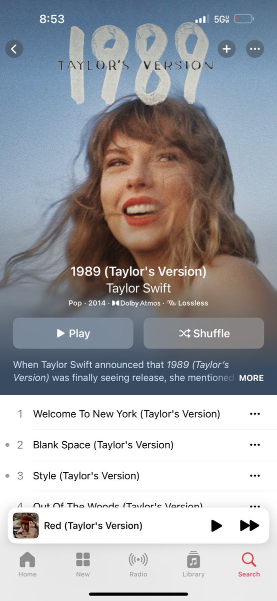 🚨 The release dates for the “Taylor’s Version” albums have been updated to their original versions release dates on Apple Music, with the exception of “Fearless”.