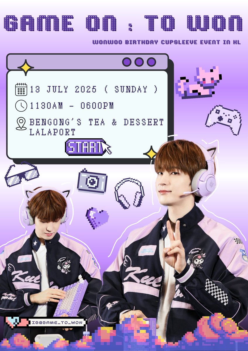 foreverywongyu's tweet photo. ꜱᴇᴠᴇɴᴛᴇᴇɴ ᴡᴏɴᴡᴏᴏ ᴄᴜᴘꜱʟᴇᴇᴠᴇ ᴇᴠᴇɴᴛ ɪɴ ᴋʟ

ᴅᴀᴛᴇ : 13 ᴊᴜʟʏ 2025
ᴛɪᴍᴇ : 11:30ᴀᴍ - 6ᴘᴍ
ᴠᴇɴᴜᴇ : ʙᴇɴɢᴏɴɢ'ꜱ ᴛᴇᴀ &amp; ᴅᴇꜱꜱᴇʀᴛ ʟᴀʟᴀᴘᴏʀᴛ

#GametoWon https://t.co/RLDhs6AquF