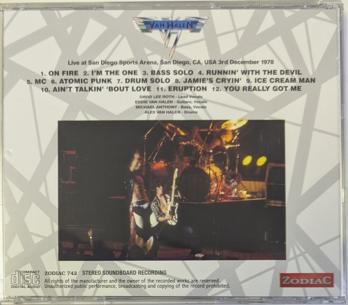 VAN HALEN『SAN DIEGO 1978 TOUR FINAL SOUNDBOARD』（1978/12/3 San 