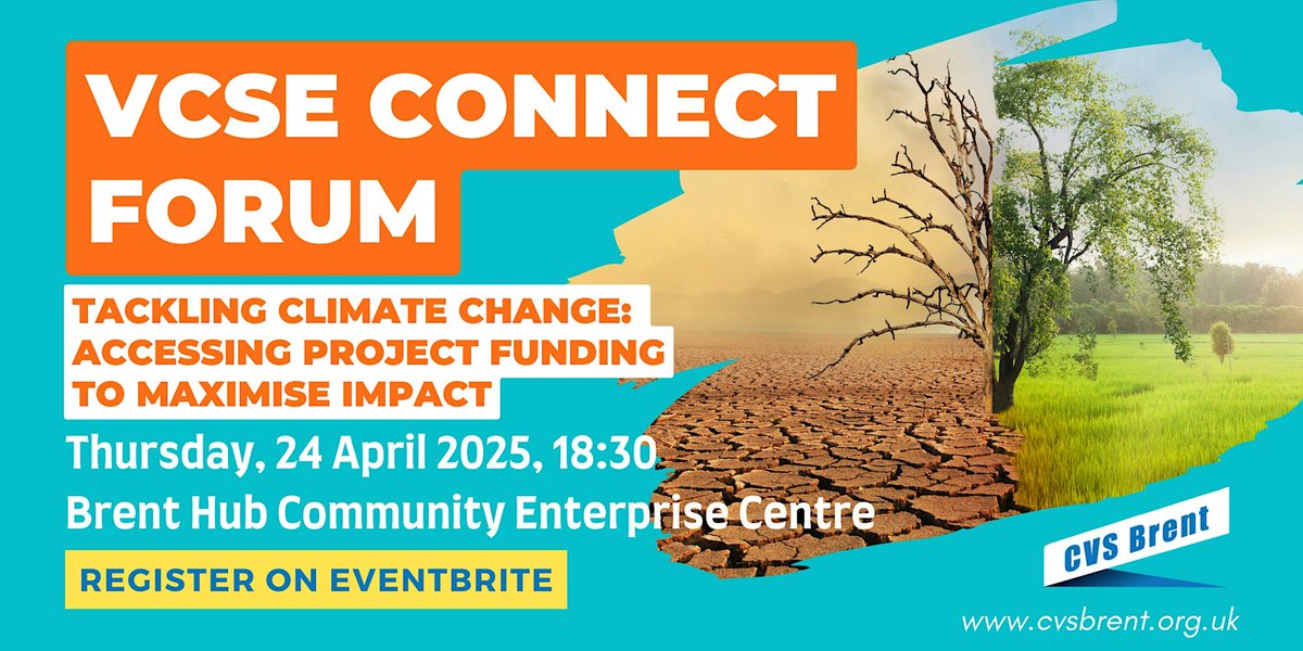 Register today for the next VCSE Forum with a focus on Climate &amp; Community Funding

When? 24 April @ 6:30 - 8:30 pm

Where? Brent Hub Community Enterprise Centre, 6 Hillside London NW10 8BN 

cvsbrent.org.uk/events/vcse-co…