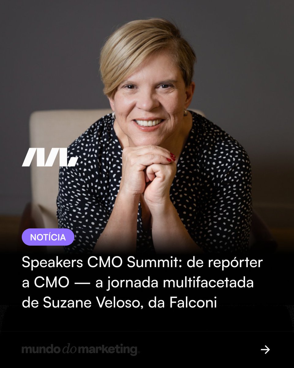 mundodmarketing's tweet photo. Conteúdo com propósito: Suzane Veloso mostra como o marketing pode ser estratégia, cultura e impacto social.
Saiba mais: https://t.co/3wj2u01Vbo
#CMOSummit #Falconi #CMO #profissionaisdemarketing #mundodomarketing https://t.co/fpxbrqeAQc
