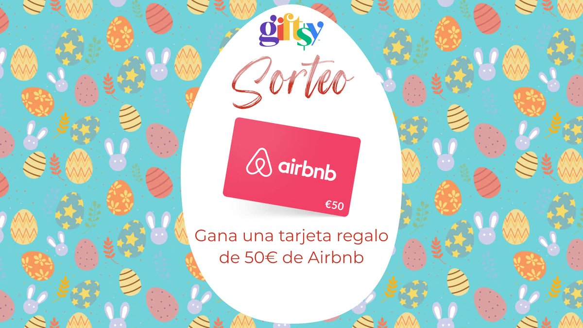 Sorteo de Pascua en Giftsy 🐇
¡Regalamos 2 tarjetas de 50 € de Airbnb para que celebres la Pascua a tu manera!
Para participar:
📌 Síguenos
❤️ Dale like y 🔁 haz RT

📅 Tienes hasta el 17 de abril. El 18 anunciamos ganadores. ¡Mucha suerte!