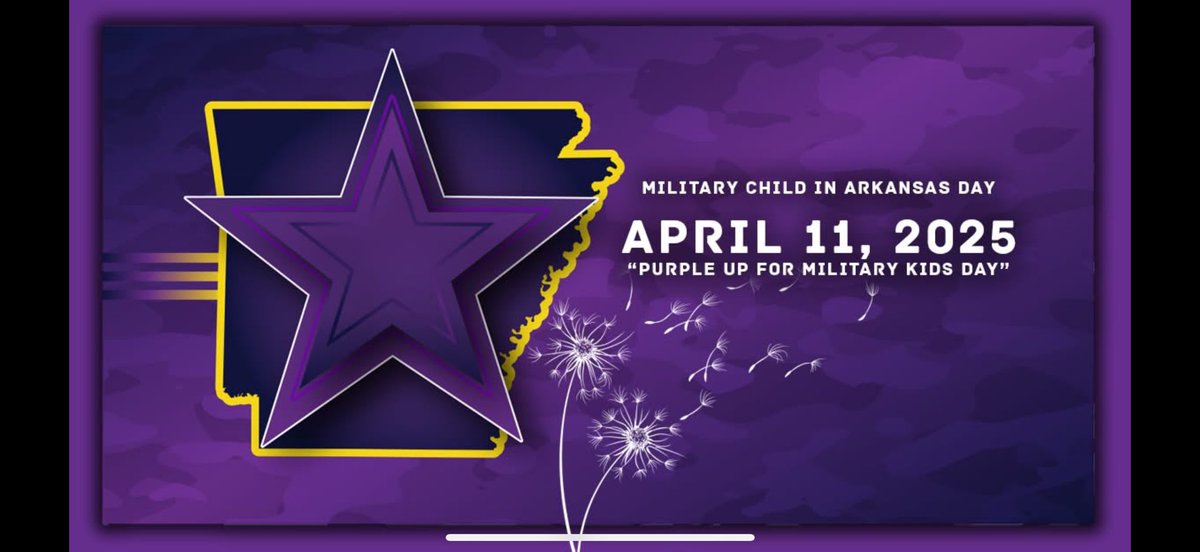 Tomorrow #Arkansas will #PurpleUp to support our military connected students and families for #MonthoftheMilitaryChild <a href="/MIC3Compact/">MIC3</a> <a href="/MilitaryChild/">MCEC® | Military Child Education Coalition®</a>