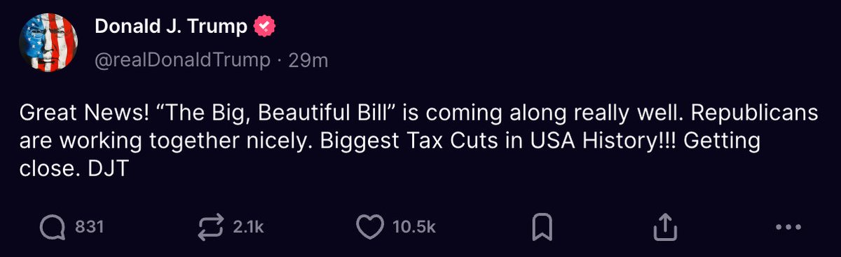 coinxq's tweet photo. Trump Says Tax Cuts Coming! https://t.co/J27YS7jCZB
