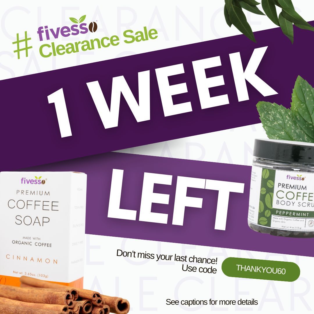 onlyfivesso's tweet photo. One week left!

Don’t miss your last chance to get 60% off plus free shipping on orders $75 and up on our natural, organic coffee-infused skincare before it’s gone for good! Sale ENDS April 18 – Shop before it’s too late!

#CleanBeauty #HolisticSelfCare #Freeshipping #OneWeekLeft https://t.co/5Vb628ccfB