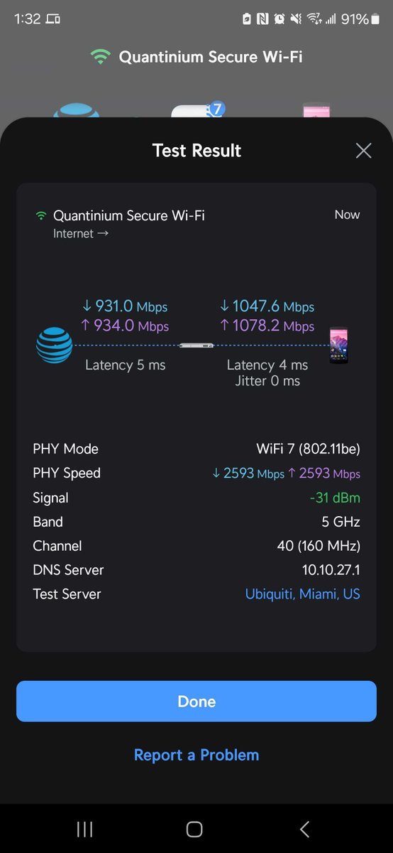 Quantinium_fdn's tweet photo. 🚨 Blazing speeds. Ultra-low latency. 🛜
Our latest lab test of Quantum Wi-Fi shows a PHY speed of 2593 Mbps with just 4-5 ms latency.
Powered by Quantinium.
Engineered for the decentralized future.
We’re building the network of tomorrow. ⚡
#Quantinium #QuantumWiFi #Web3 #DePIN