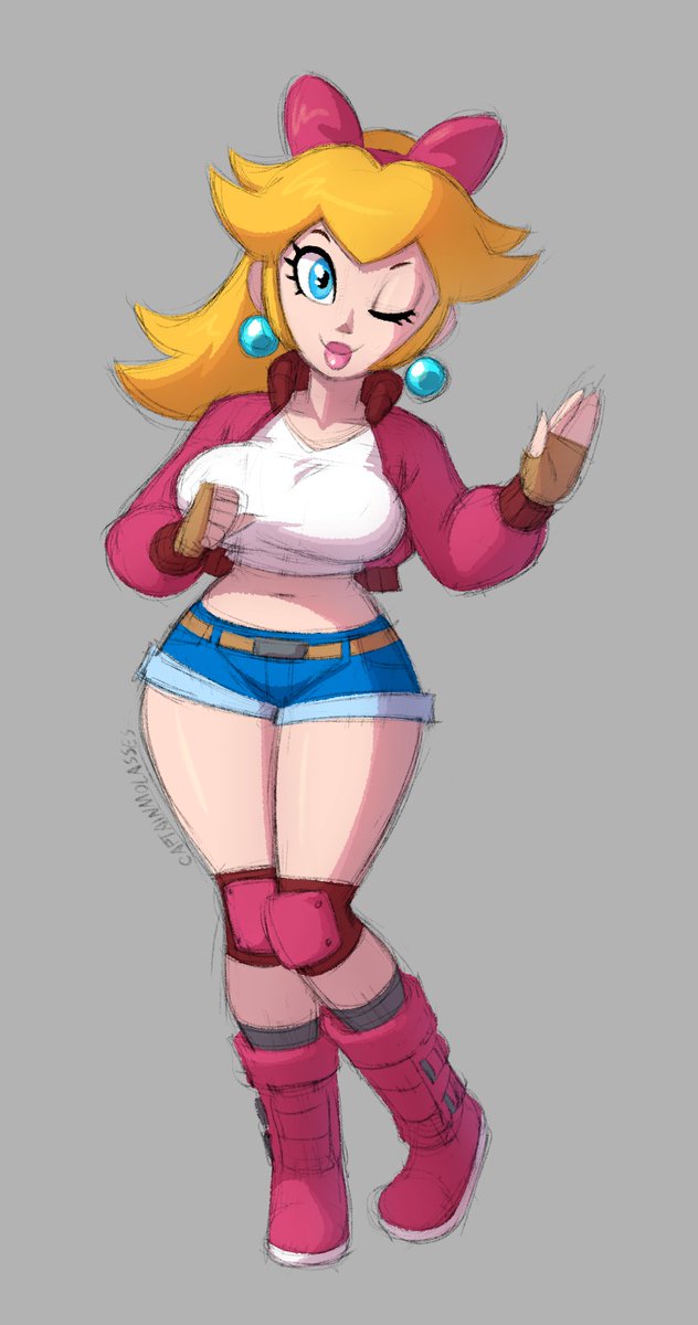 CaptainMolasses's tweet image. Is it still a repost if I made some adjustments and added shading? Idk, but here's Peach again, haha