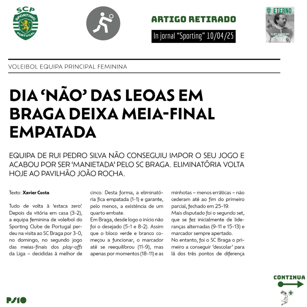 VolFemininoSCP's tweet photo. "Somos notícia"... Jornal "Sporting" desta semana...
Análise do jogo 2 da 1/2 final da Liga https://t.co/PxMijz78lp, da nossa equipa sénior, frente ao SC Braga...
#SportingCP
#VoleibolFemSCP
#Noticias
#JornalSporting
#LigaSolverdept https://t.co/WB1T9rJJ6U