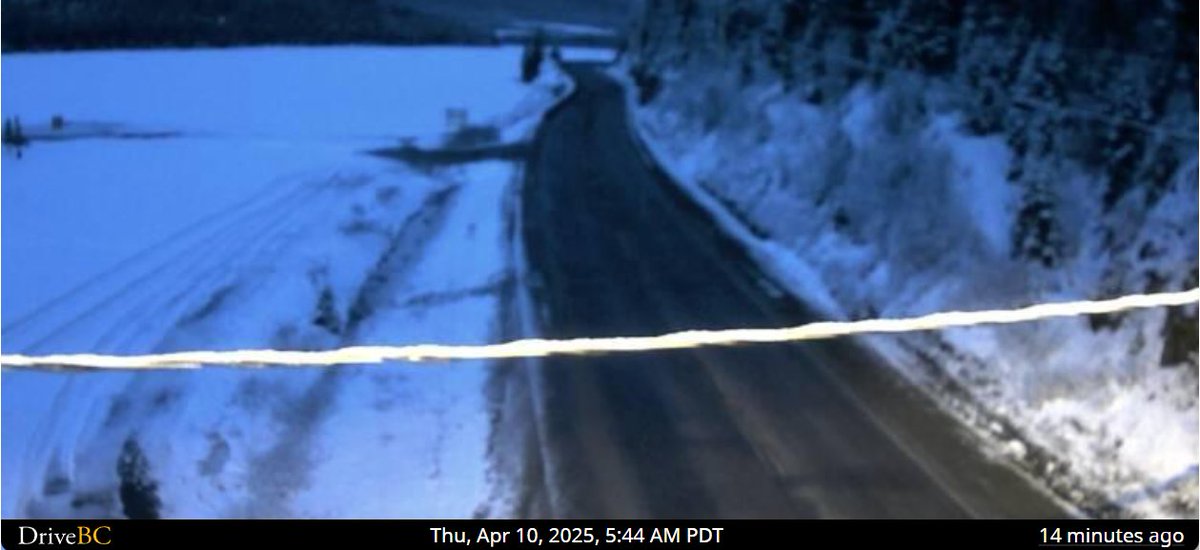 DriveBC's tweet photo. Good Morning, #BritishColumbia. From #BarkervilleBC on #BCHwy26 near #WellsBC, east of #QuesnelBC, looking southwest to #BurnabyBC, and from #SteamboatHillBC on #BCHwy97, about 80 km northwest of #FortNelsonBC, looking south to #SurreyBC. Explore the webcams on https://t.co/UVrw7uCAMv and let us know what you think! Thanks!!