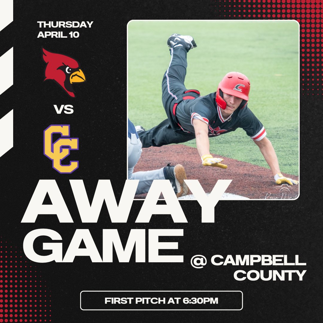GRCcardsBSB's tweet image. AWAY GAME AT CAMPBELL CO. 

The Cards are headed up to Alexandria to take on the Campbell County Camels at 6:30pm tonight! 

Come out to show your support! 

#GRC #GRCBaseball #nostopping #gameday