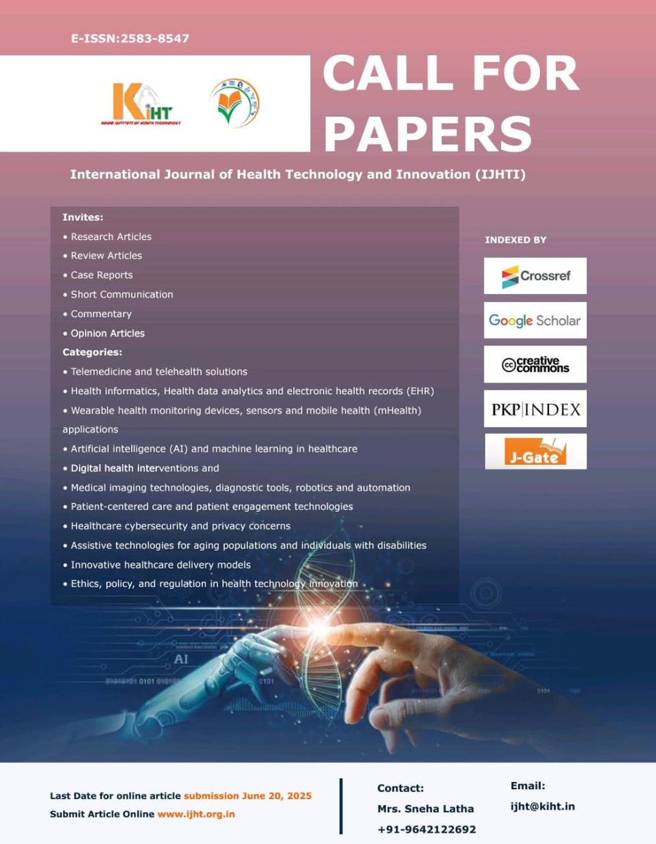 InternationalJournalofHealthTechnology &Innovation tweet media