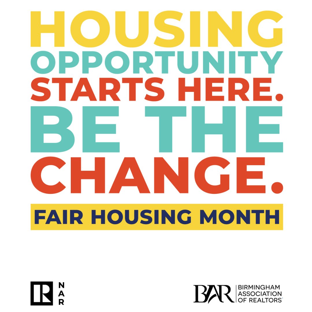 BhamREALTORS's tweet photo. April is Fair Housing Month! REALTORS® play a key role in building thriving, inclusive communities. Every person, regardless of background, deserves a place to call home. 

Learn more by visiting https://t.co/4x1kuyHXHG https://t.co/wUrGFngMz5