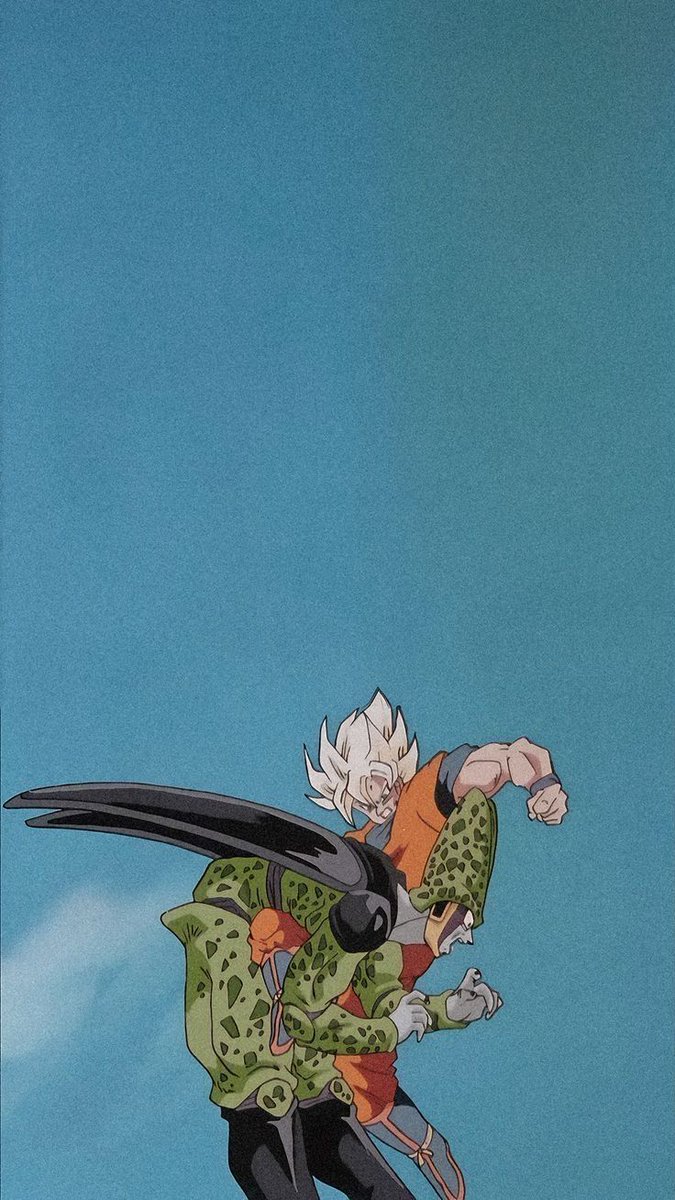 90sDBZ's tweet photo. Goku vs Cell https://t.co/ZFqmkB5o2s