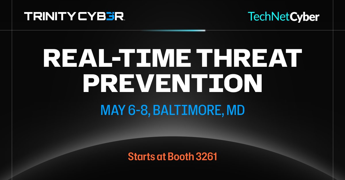 TrinityCyber's tweet image. Trinity Cyber is heading to @AFCEA' s #TechNetCyber! Learn about Full Content Inspection (FCI) at Booth 3261 and connect with our team. See you in Baltimore! 🛡️