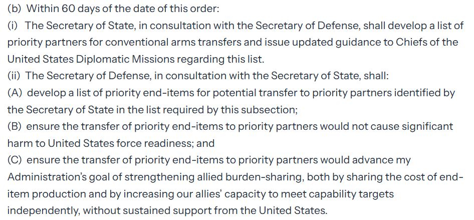 The AECA &amp; FAA already identify many countries that receive preferential treatment in different situations, so will be interesting to see what they envision here. I suspect it relates to the jumping the FMS delivery queue, which is currently first come, first serve.

8/14