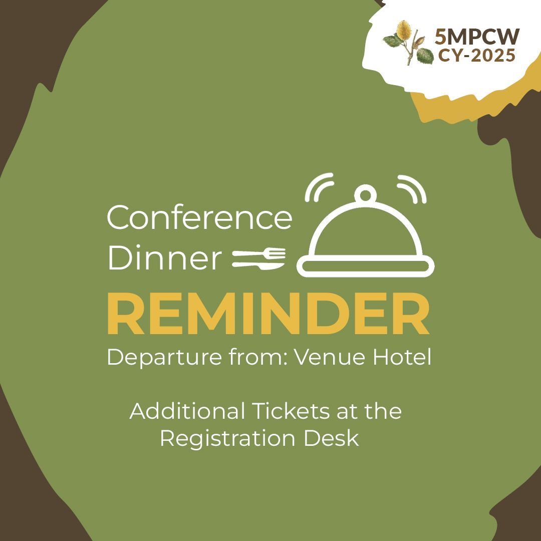 5MPCW's tweet photo. Tonight's the night! Join us for an unforgettable conference dinner experience filled with great Mediterranean food, networking, and memories to last a lifetime. Don't hesitate to take some photos and tag our social media accounts. #5MPCW #Limassol #PlantConservation #Conference https://t.co/3yrjmhYobf
