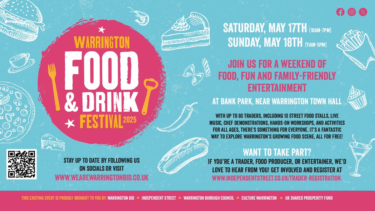 yourlivewire (@yourlivewire) on Twitter photo Just five weeks to go until the Food & Drink Festival on May 17th & 18th π
Get ready for a weekend filled with delicious food, fun activities, and family entertainment π
Enjoy street food stalls, live music, chef demos, and hands-on workshops for all ages πΈ
<a href="/WeAreWarrington/">We Are Warrington</a> Just five weeks to go until the Food & Drink Festival on May 17th & 18th π
Get ready for a weekend filled with delicious food, fun activities, and family entertainment π
Enjoy street food stalls, live music, chef demos, and hands-on workshops for all ages πΈ
<a href="/WeAreWarrington/">We Are Warrington</a>