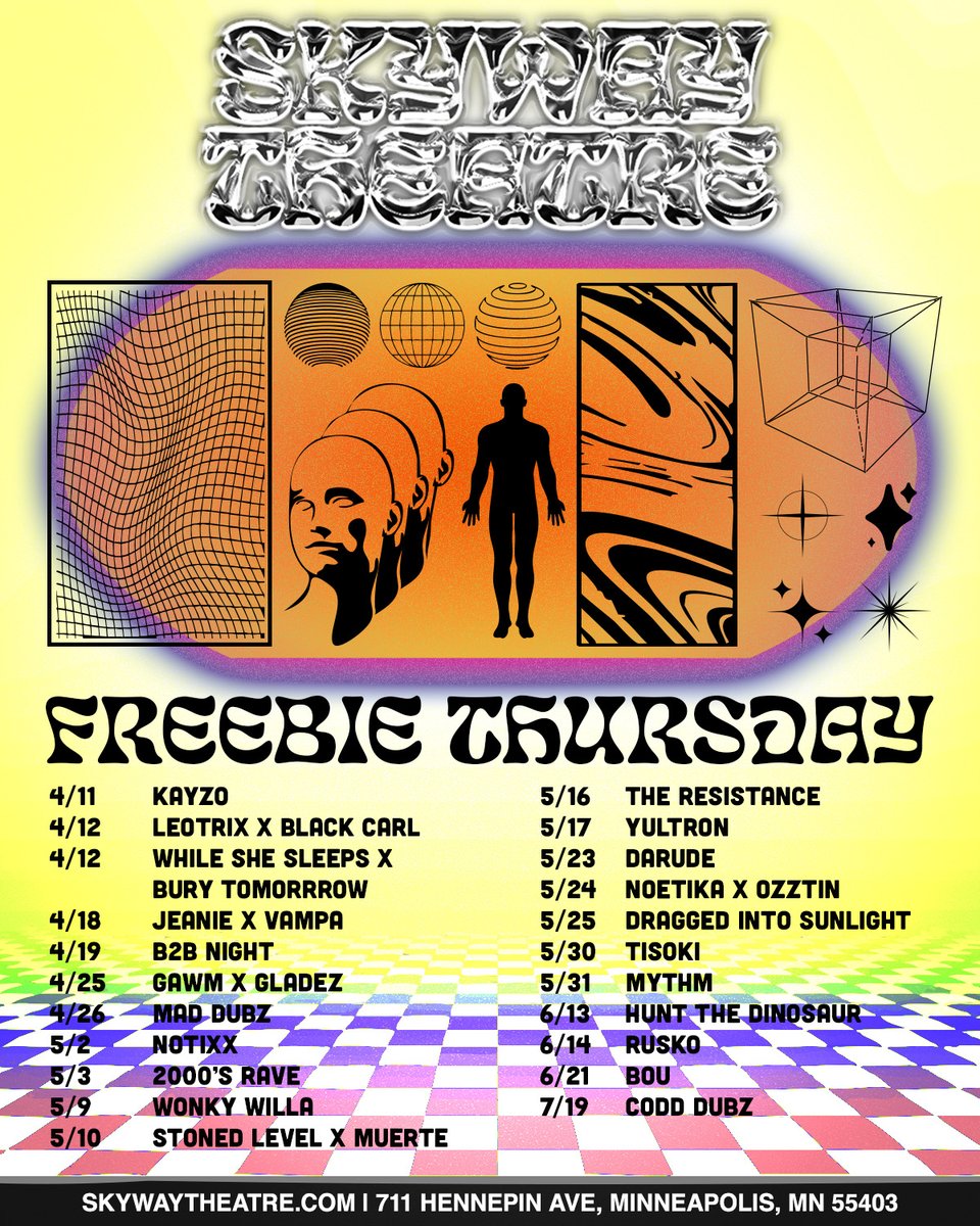 🎫 FREEBIE THURSDAY 🎫

Enter to win a pair of tickets to any of the shows listed above! All you have to do is....
1. SHARE this post!
2. FOLLOW Skyway Theatre!
3. COMMENT below with the show you want to attend + tag a friend!

Visit our other socials for more chances to enter!